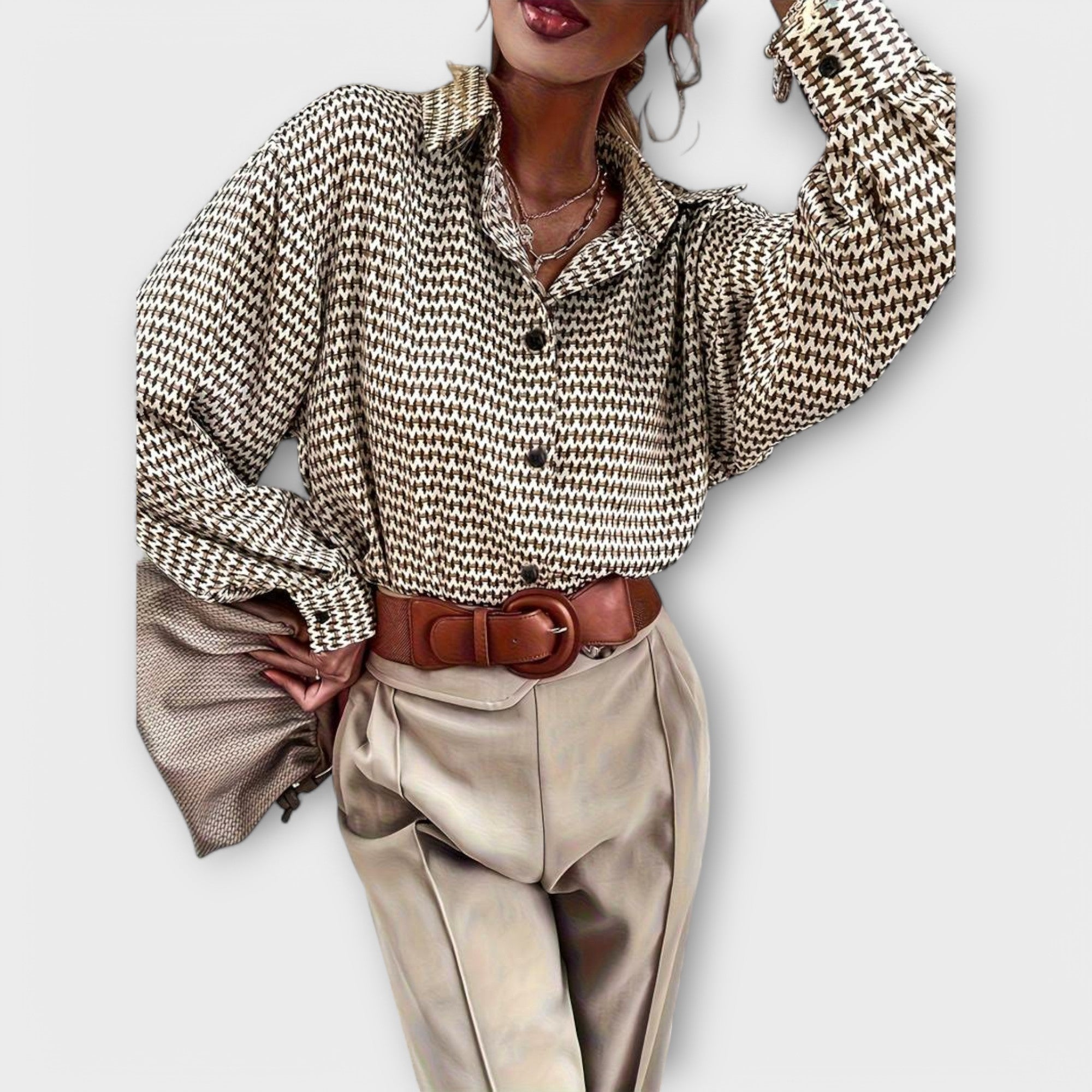 Ashley – Vintage Langärmlige Bluse