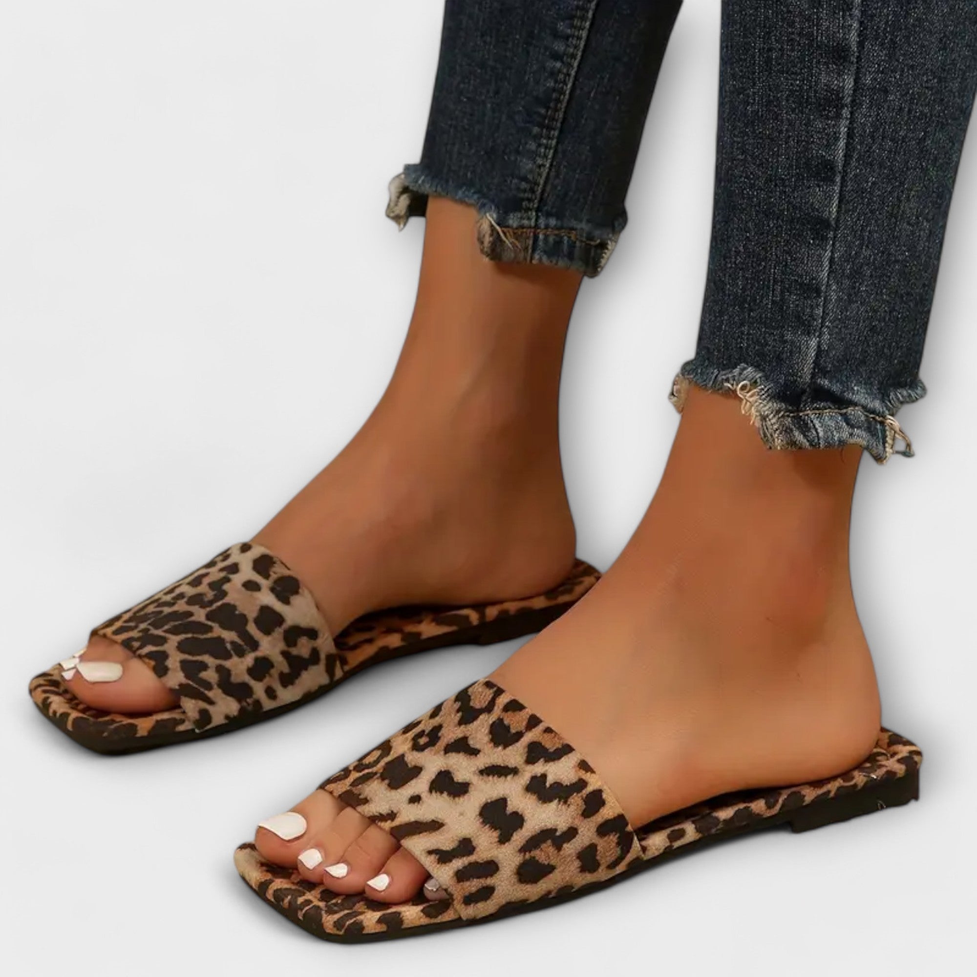 Leopardenmuster Flache Sandalen