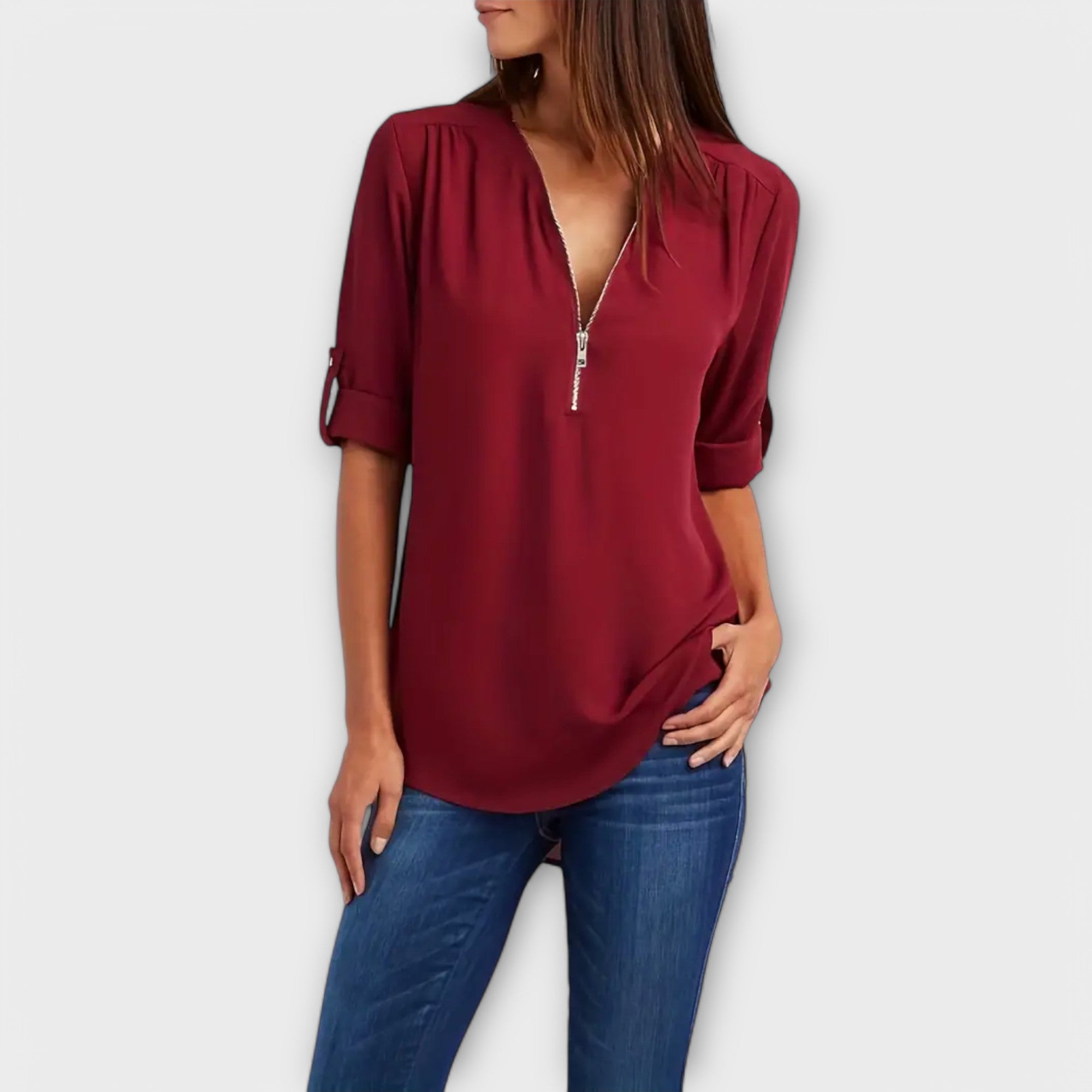 Olivia – Die Entspannte V-Ausschnitt Bluse