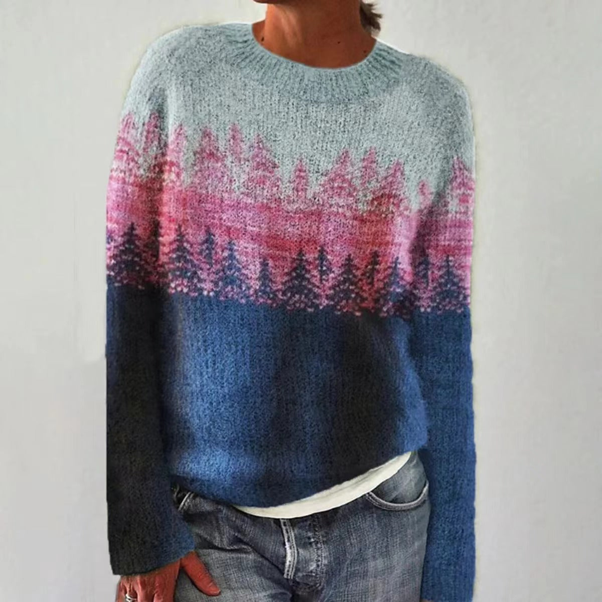 Pullover mit Landschaftsdruck