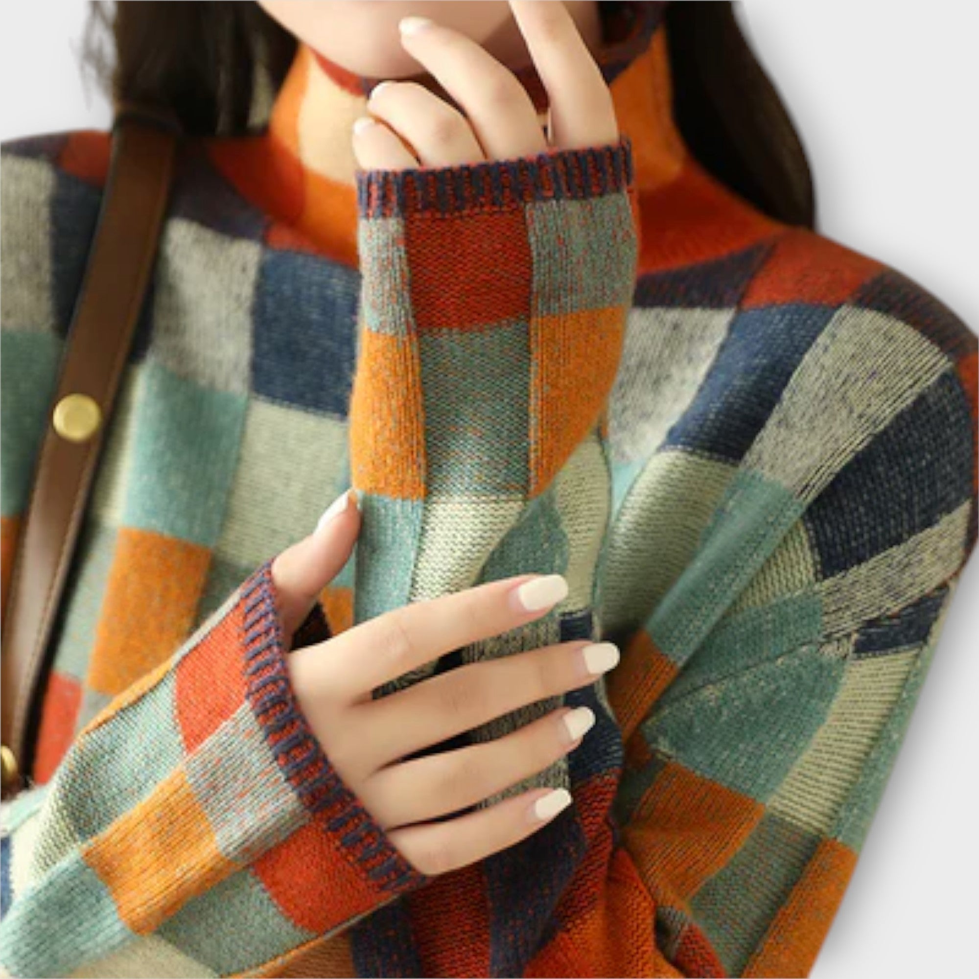 Erika - Patchwork Turtleneck Sweater Nora Zurich