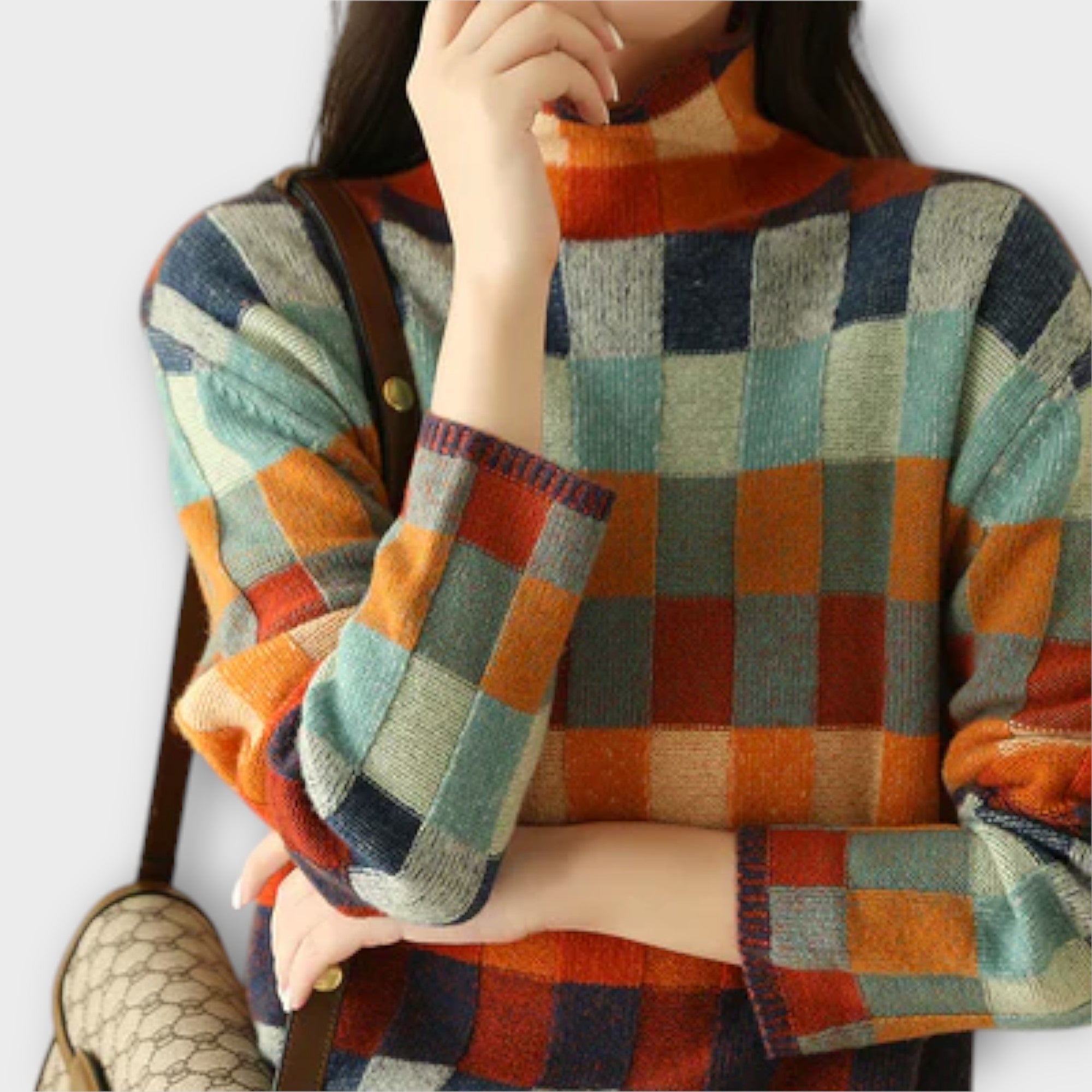 Erika - Patchwork Turtleneck Sweater Nora Zurich