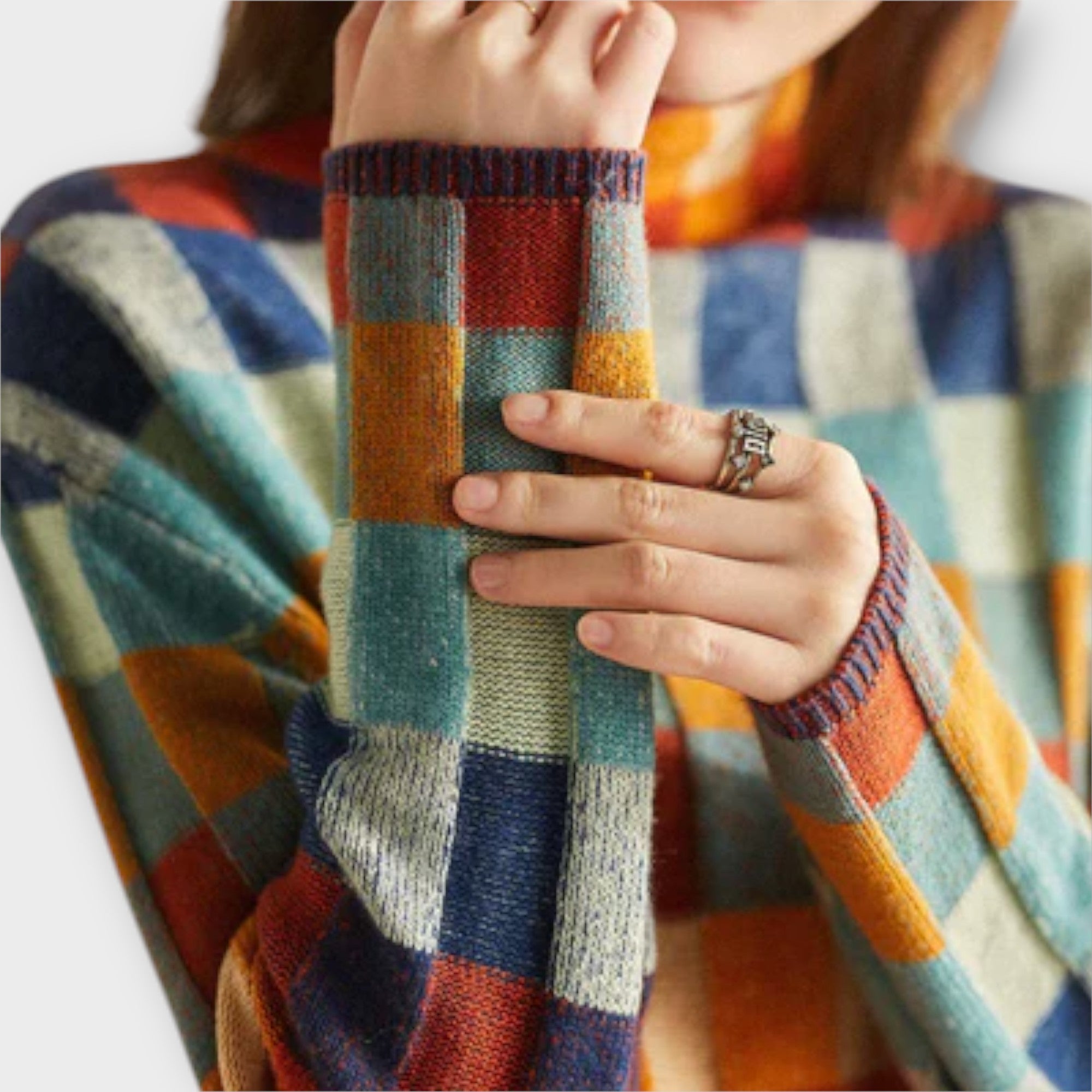 Erika - Patchwork Turtleneck Sweater Nora Zurich
