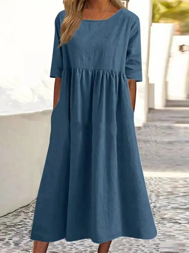 Lydia | Bequemes Lockeres Kleid mit Taschen
