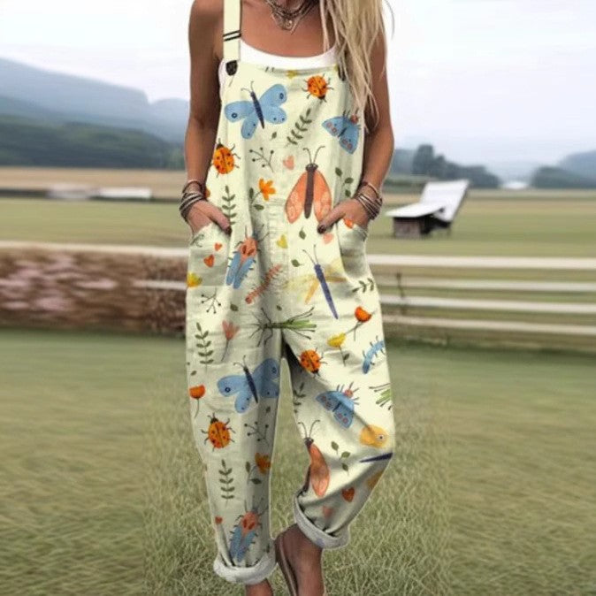 Odessa - Damen Jumpsuit mit Schmetterlingskunst-Muster