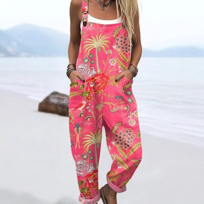 Claire - Lässiger Vintage Blumen-Jumpsuit