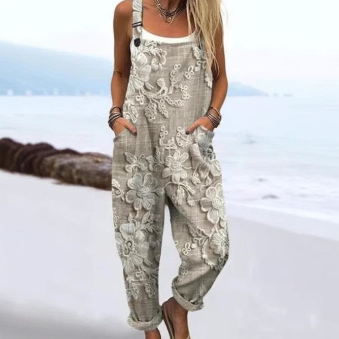 Azura - 3D Blumenmuster Jumpsuit