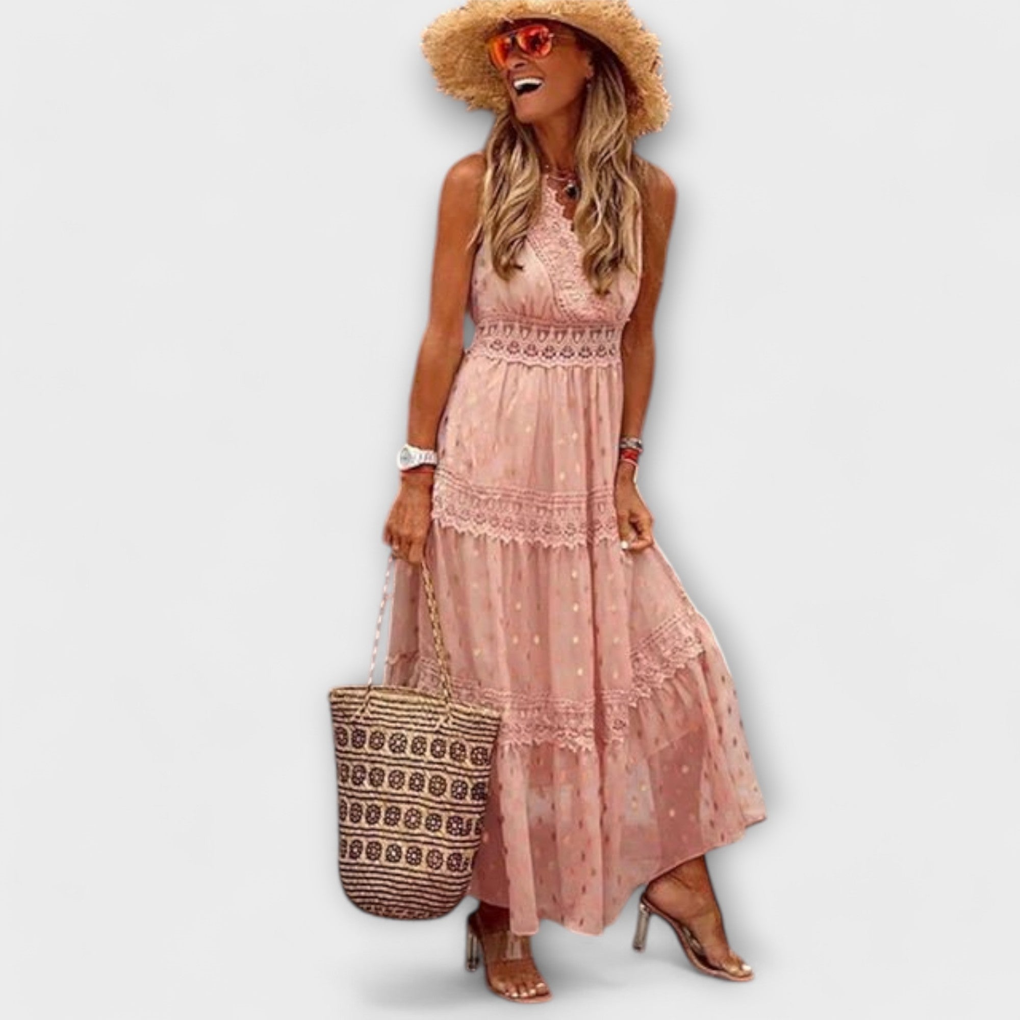 Lola - Maxikleid mit Boho-Spitzenakzenten