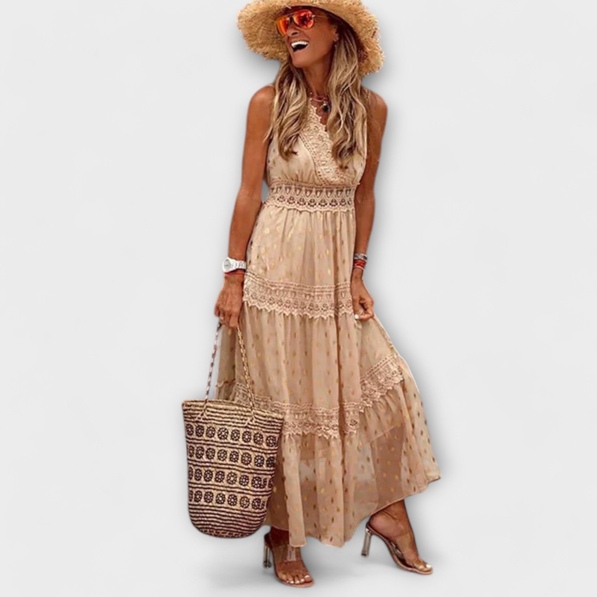 Lola - Maxikleid mit Boho-Spitzenakzenten
