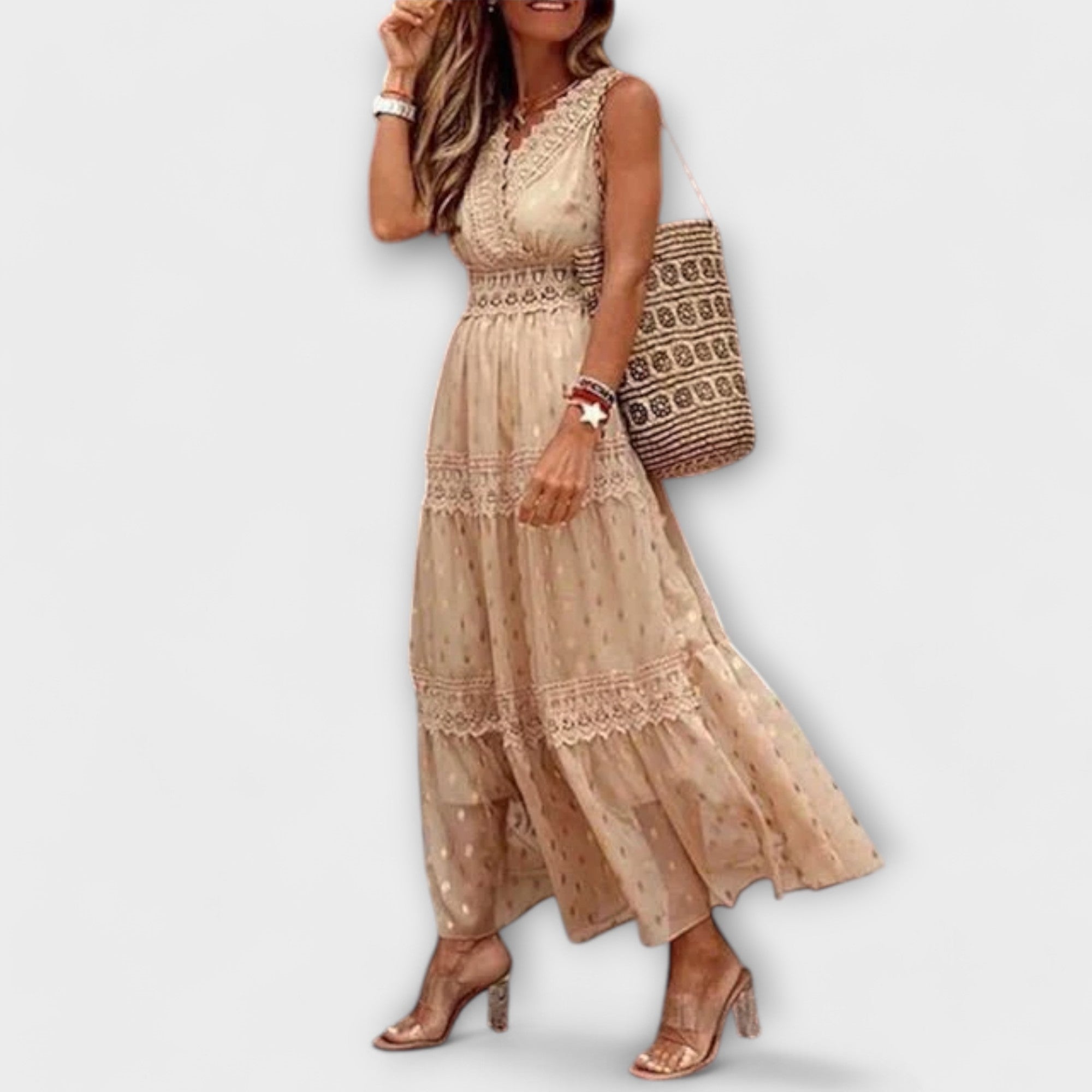 Lola - Maxikleid mit Boho-Spitzenakzenten