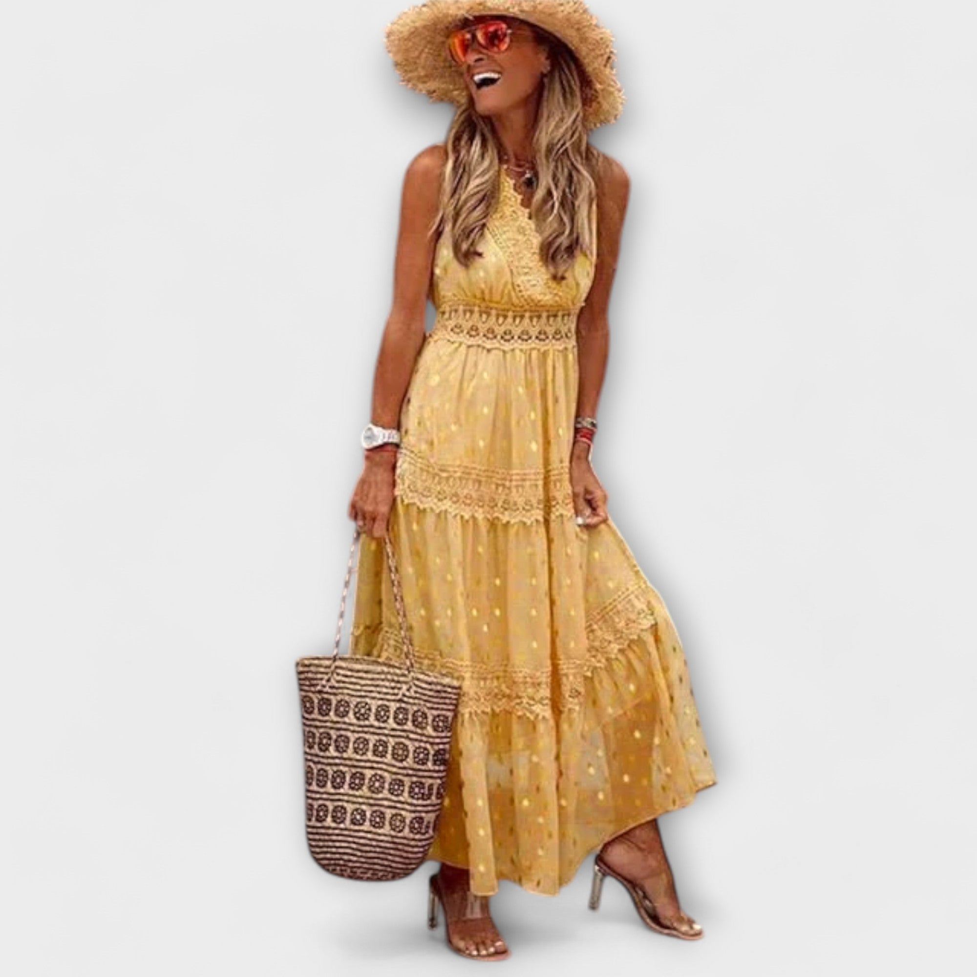Lola - Maxikleid mit Boho-Spitzenakzenten