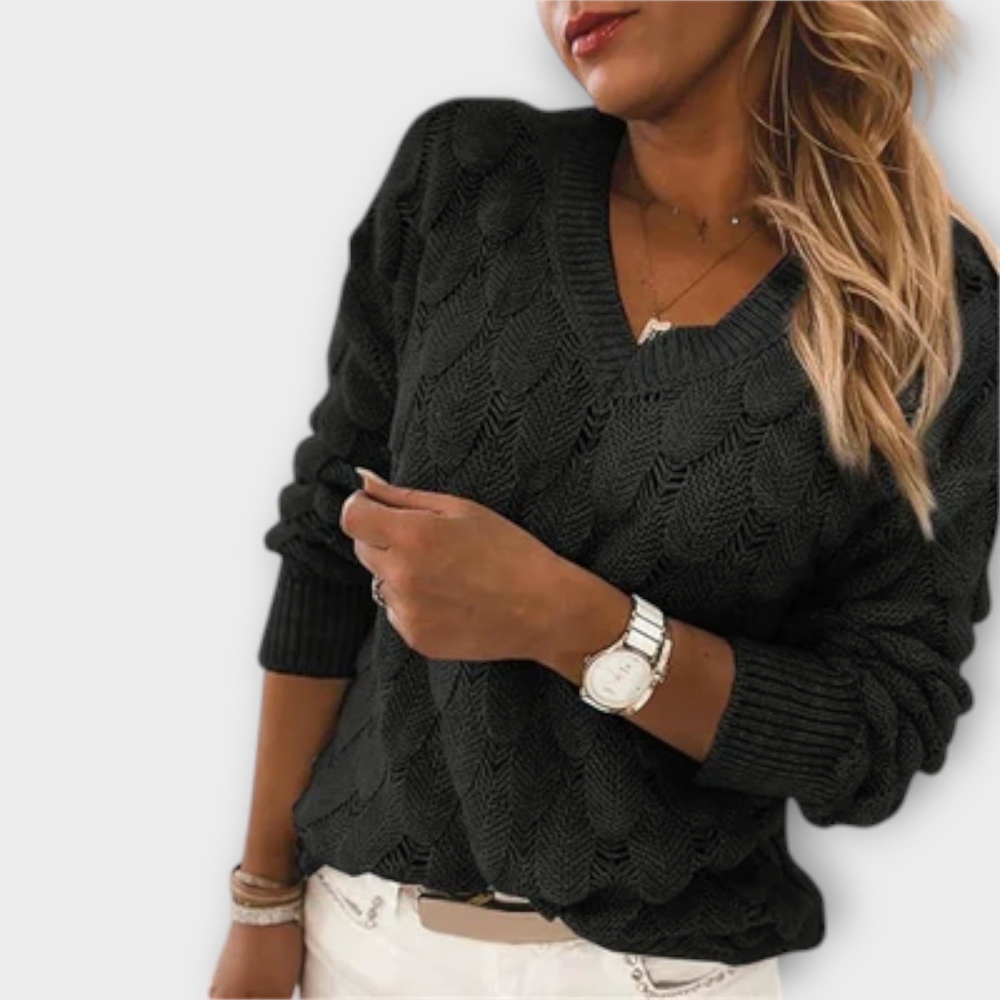 V-Ausschnitt Pullover