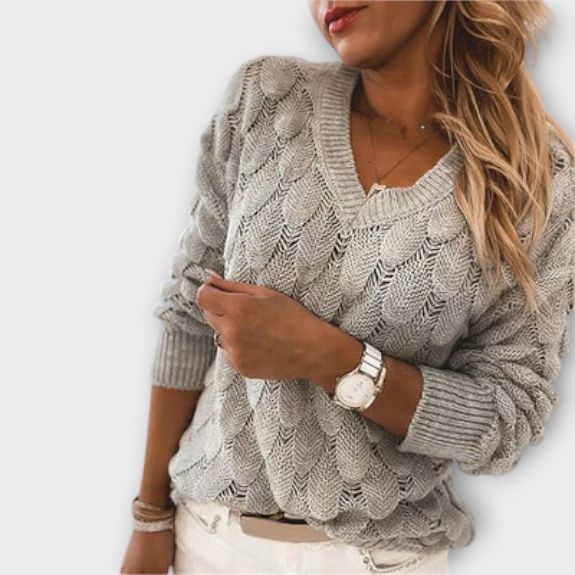 V-Ausschnitt Pullover